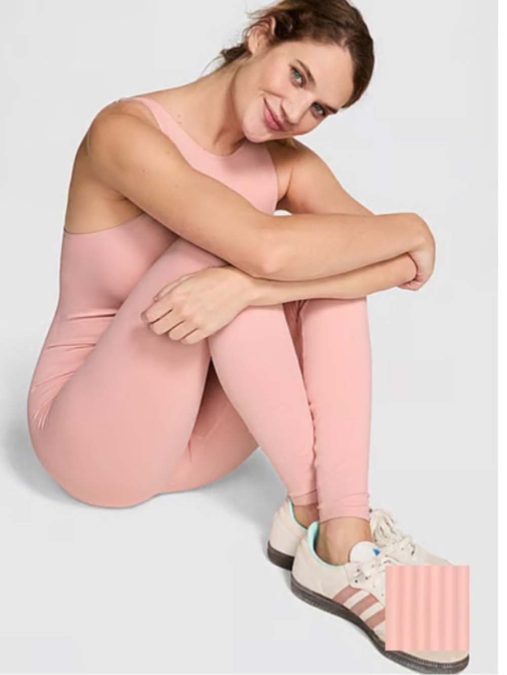 NWT Pink by Victoria’s Secret Seamless High-Neck Workout Onesie in Dusty Pink S